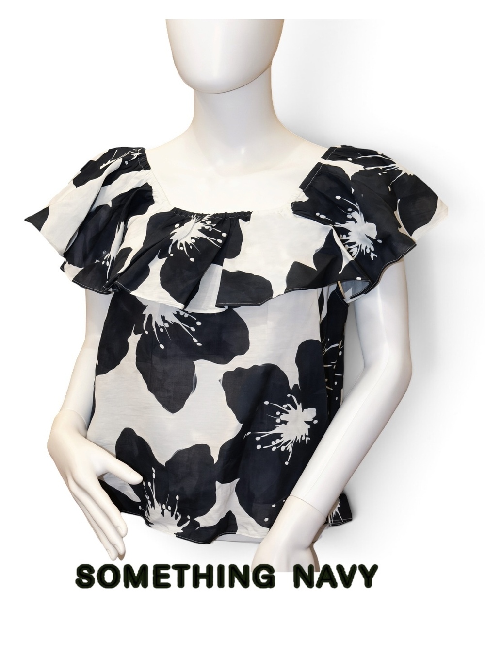 Something Navy Daisy Floral Linen Ruffle Crop Top NWT - Multi-Qty